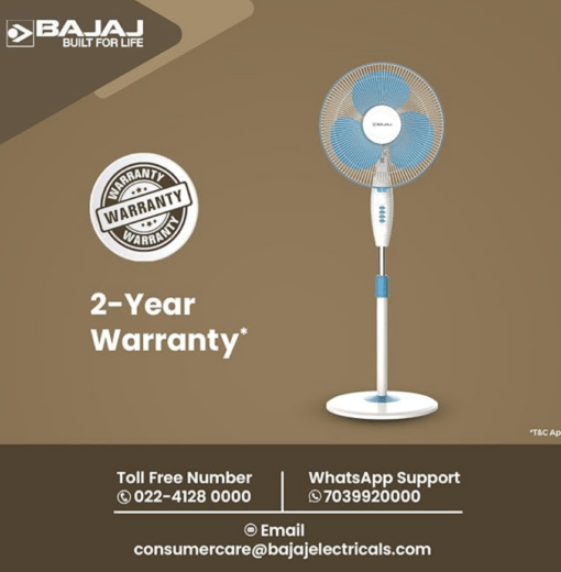 Bajaj Frore Neo 400 MM Oscillating Pedestal Fan for Home | Aerodynamically Balanced Blades | 100% CopperMotor | HighAir Delivery | 3-Speed Control | Rust Free | 2-Yr Warranty 【Blue】 - Image 3